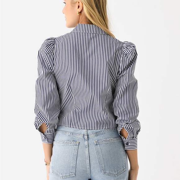 Hunter Bell Annette Striped Navy and White Women's Top - Picture 4 of 5